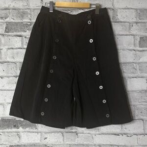 Vintage Scully Black Cullottes with Button Detailing